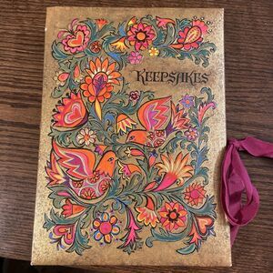 Vintage 1970s Hallmark KEEPSAKES Accordion File Folder / Recipe Organizer Birds